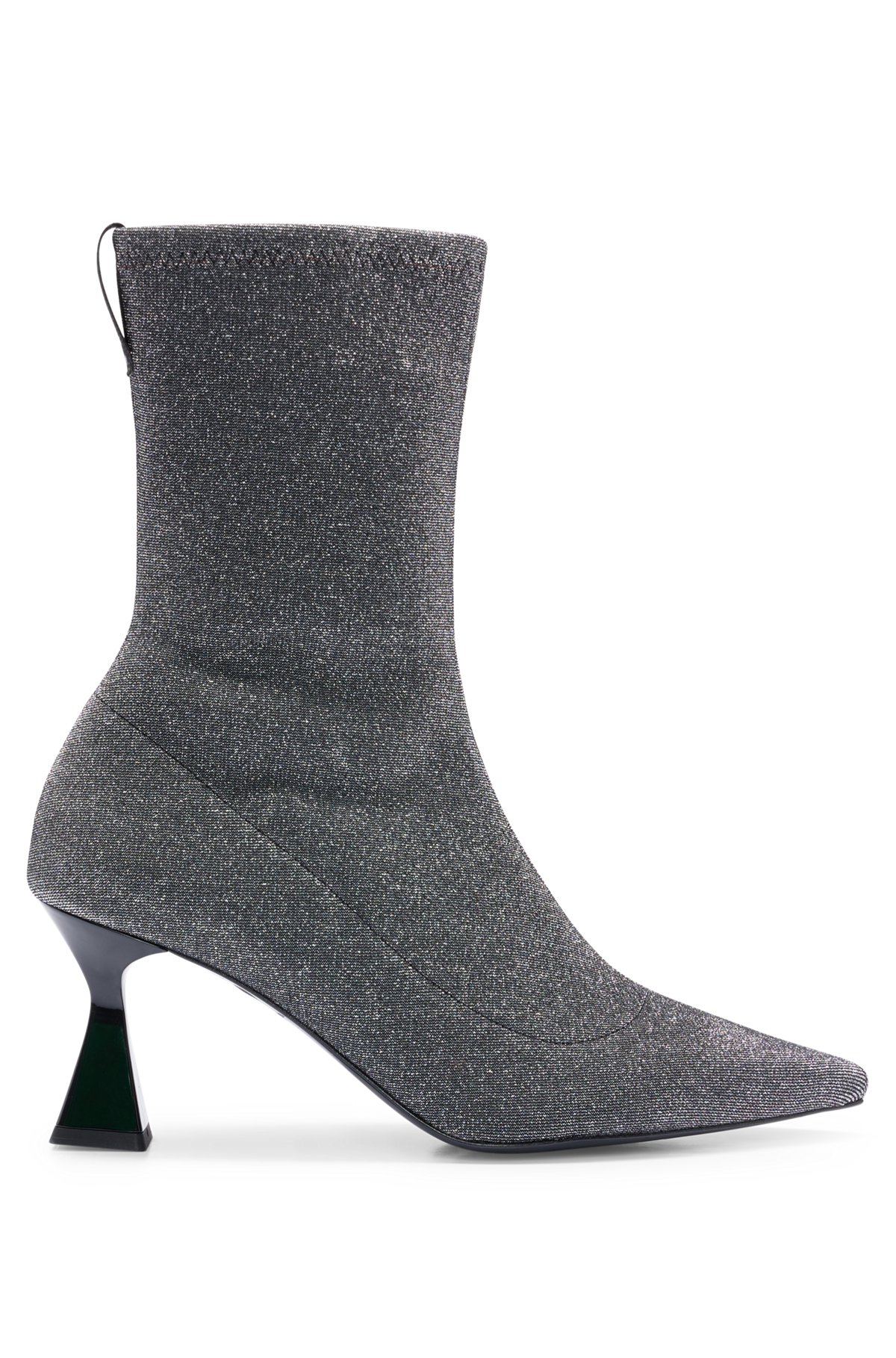 HUGO - Zipped ankle boots in sparkly fabric with feature heel