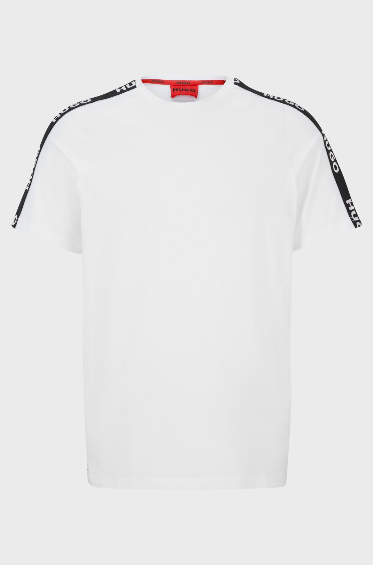 Relaxed-fit T-shirt in stretch cotton with logo tape, White