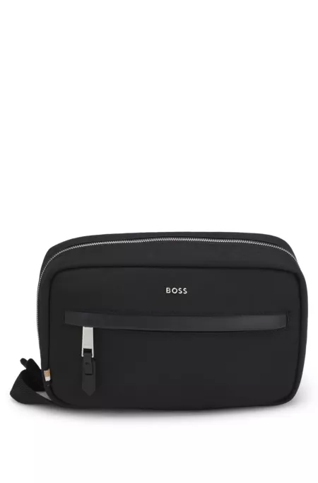 Ziparound washbag in structured nylon
