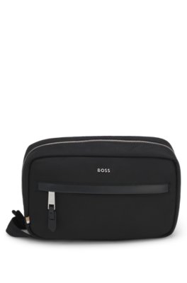 Ziparound washbag in structured nylon