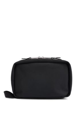 BOSS - Logo-lettering washbag with two-way zip