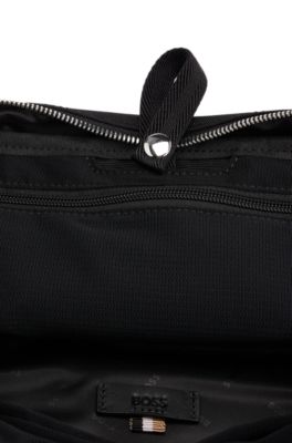 BOSS - Logo-lettering washbag with two-way zip