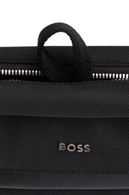 BOSS - Logo-lettering washbag with two-way zip