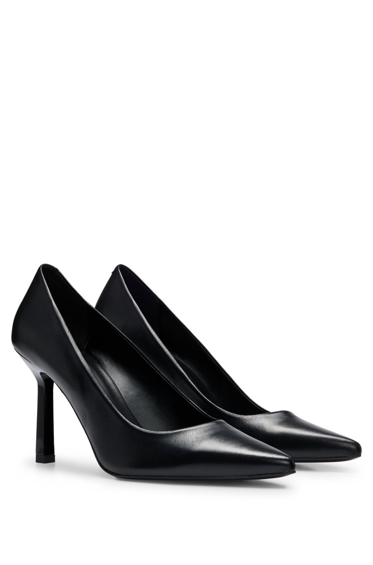 HUGO - Pointed-toe pumps in nappa leather