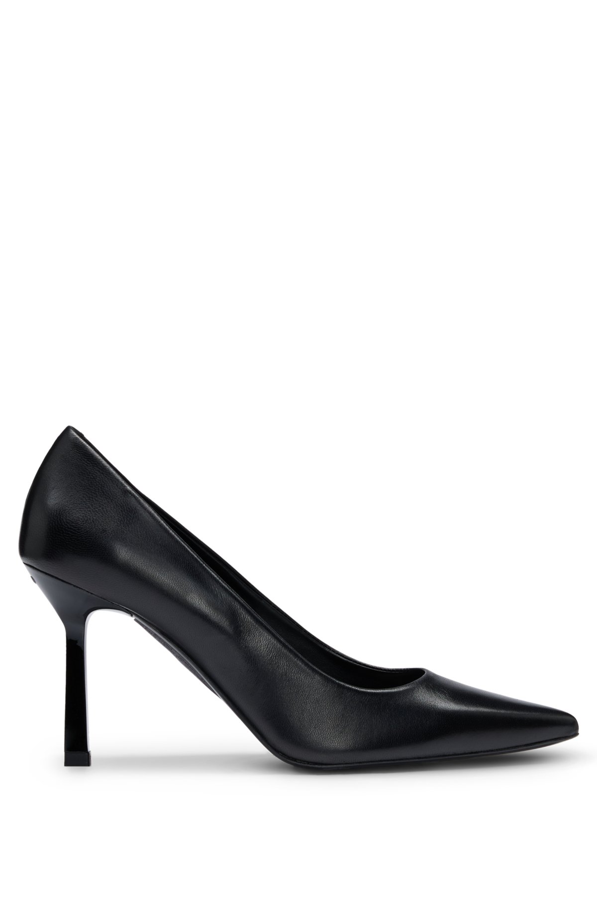 Pointed-toe pumps in nappa leather, Black
