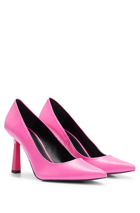 Pointed-toe pumps in nappa leather, Pink