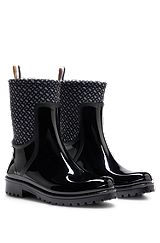 Rain boots with monogram detailing, Black