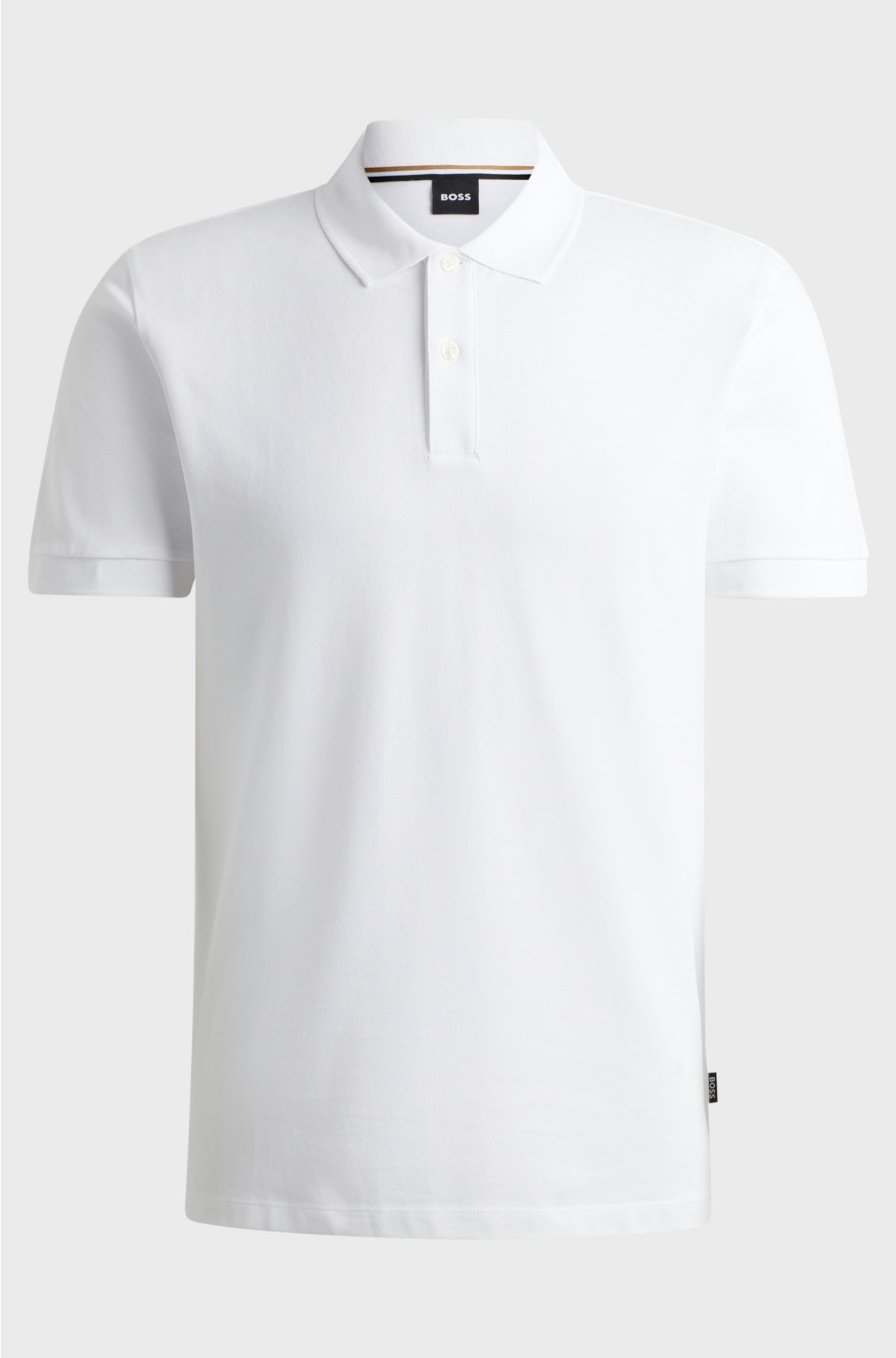 Regular-fit polo shirt in cotton piqué, White