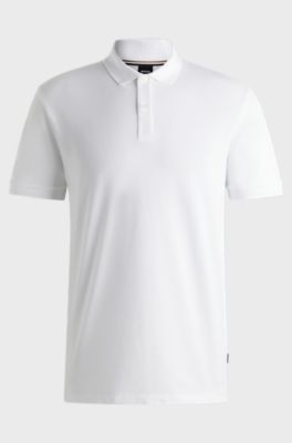 Regular-fit polo shirt in cotton piqu&eacute;, White