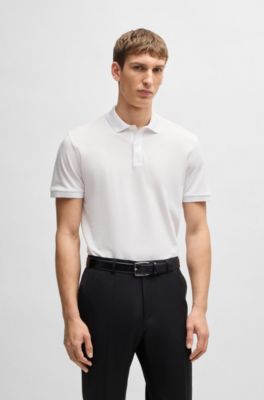 Regular-fit polo shirt in cotton piqu&eacute;, White