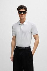 Regular-fit polo shirt in cotton piqué, White