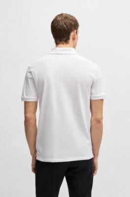 Regular-fit polo shirt in cotton piqu&eacute;, White