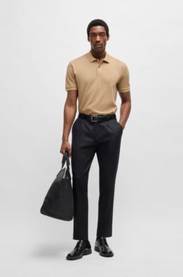 Polo regular fit in piqu&eacute; di cotone, Beige