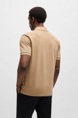 Polo regular fit in piqu&eacute; di cotone, Beige