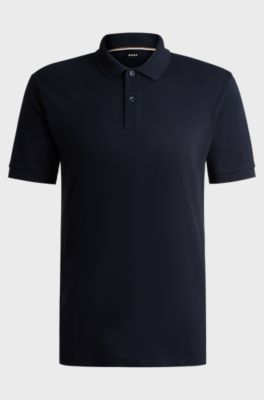 Regular-fit polo shirt in cotton piqu&eacute;, Dark Blue