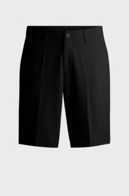 Slim-fit shorts in easy-iron four-way stretch fabric, Black