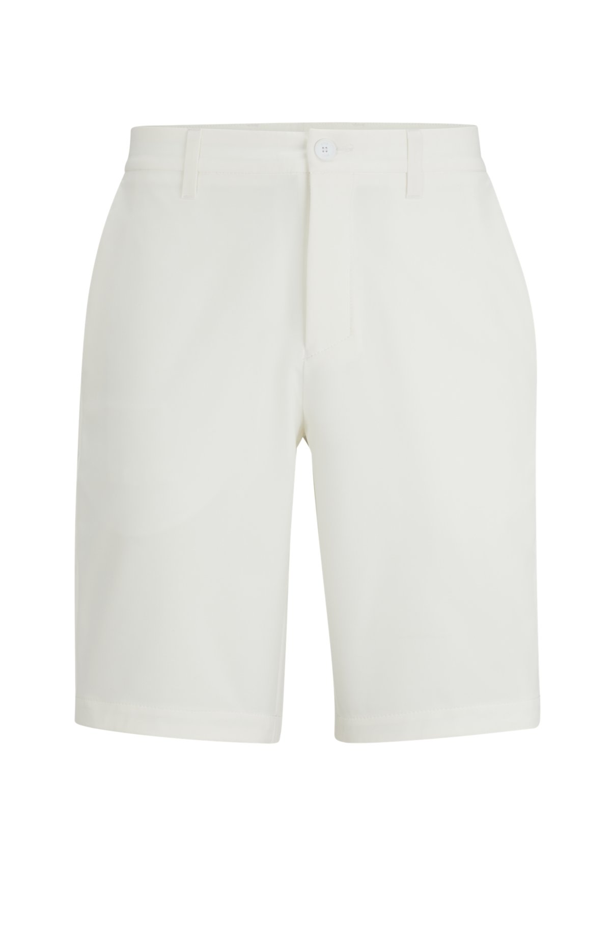 Slim-fit shorts in easy-iron four-way stretch fabric, White