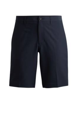 Hugo Boss Slim-fit Shorts In Water-repellent Easy-iron Fabric In Blue