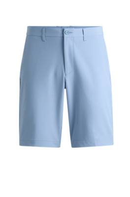 Hugo Boss Slim-fit Shorts In Easy-iron Four-way Stretch Fabric In Blue