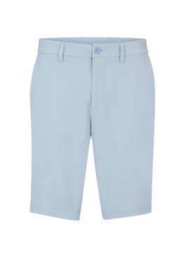 Hugo Boss Slim-fit Shorts In Water-repellent Easy-iron Fabric In Blue