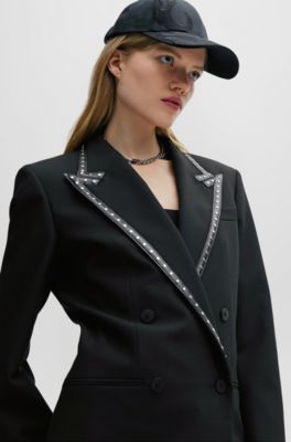 HUGO - Regular-fit Western-inspired jacket with stud trim