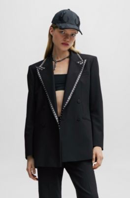 HUGO - Regular-fit Western-inspired jacket with stud trim