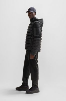 BOSS - Wasserabweisende Jacke mit Kapuze und abnehmbaren Ärmeln