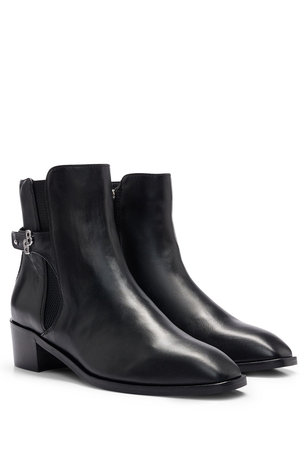Double-monogram ankle boots in nappa leather, Black