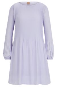 Regular-fit dress with long sleeves and pleated skirt, Light Purple