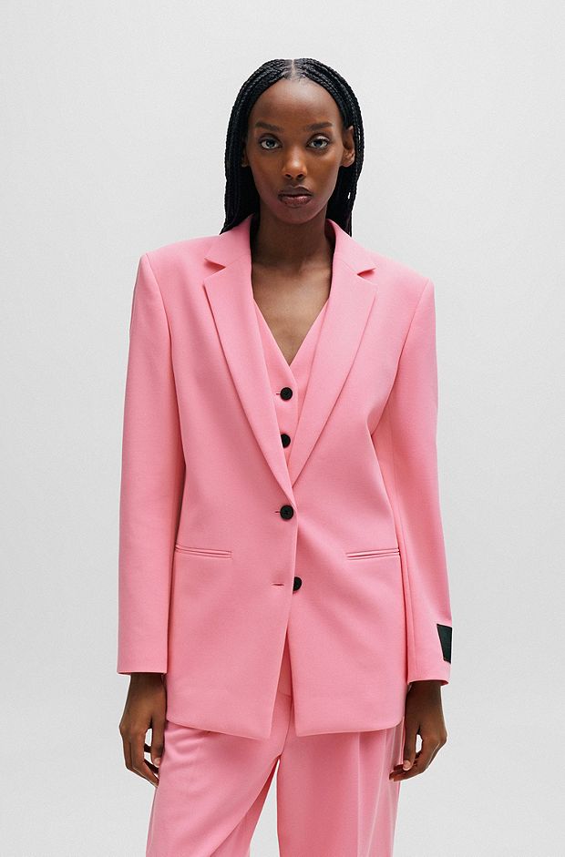 스트레치 패브릭 레귤러 핏 재킷, 라이트 핑크