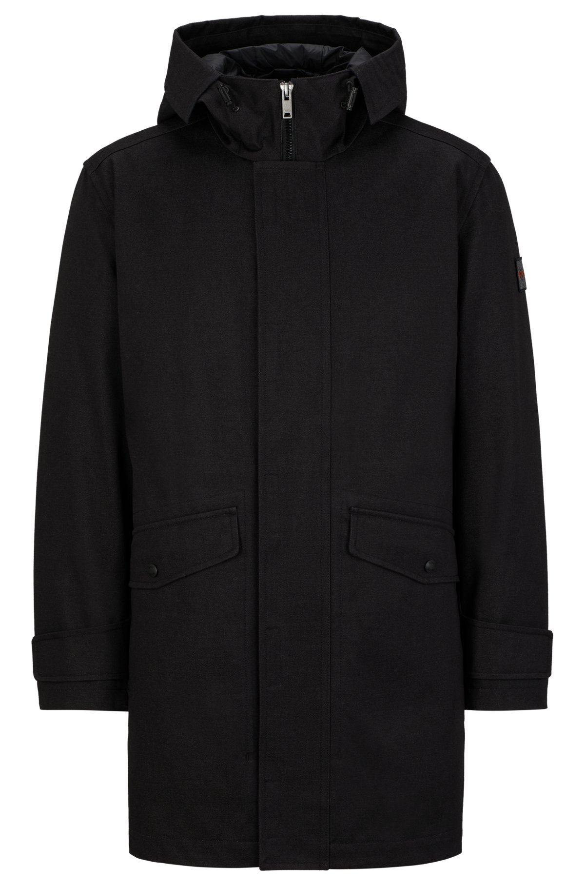 Three-in-one parka jacket with detachable inner, Black