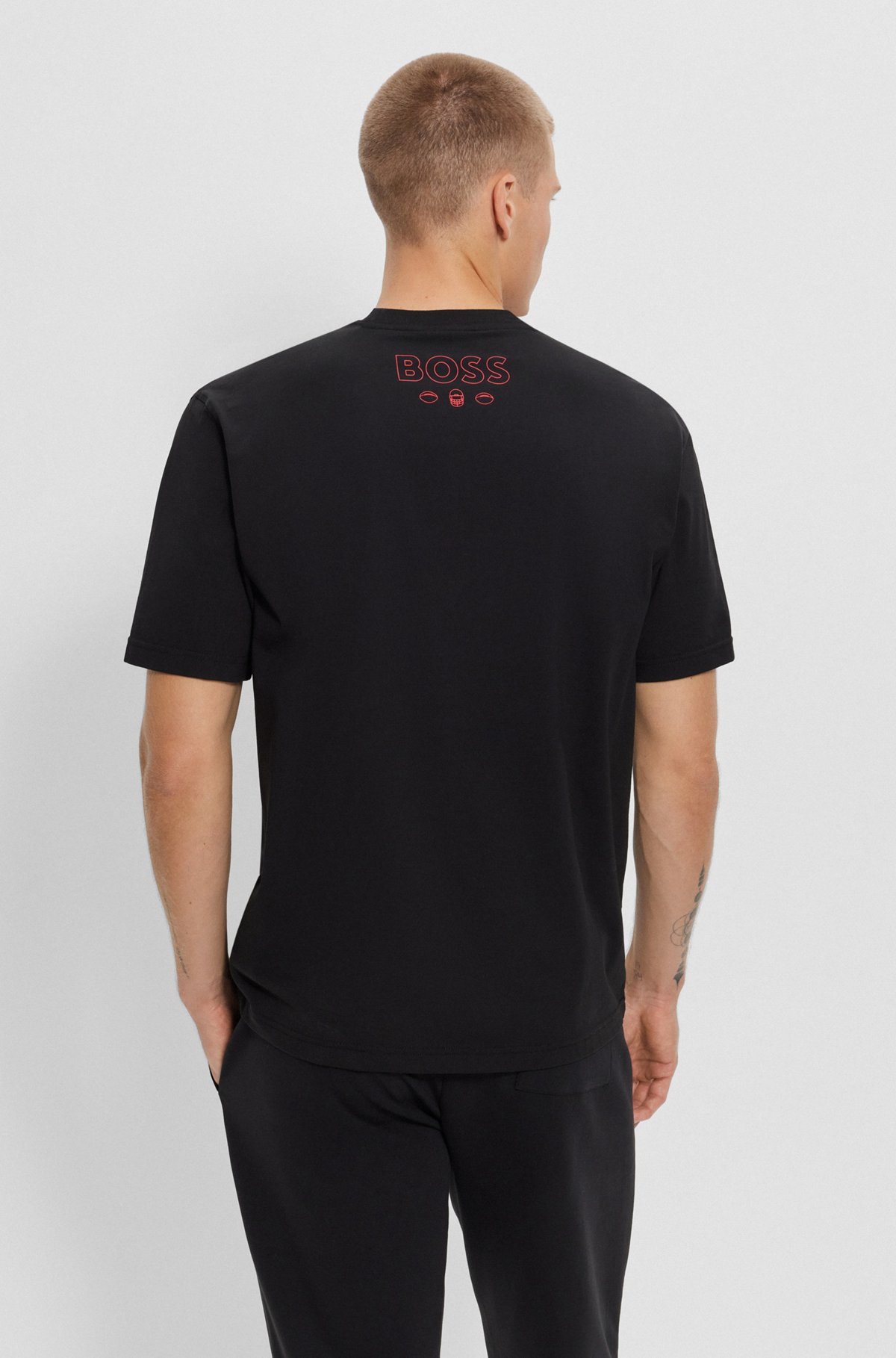  BOSS x NFL T-shirt i bomuld med stræk og fælles branding, Chiefs