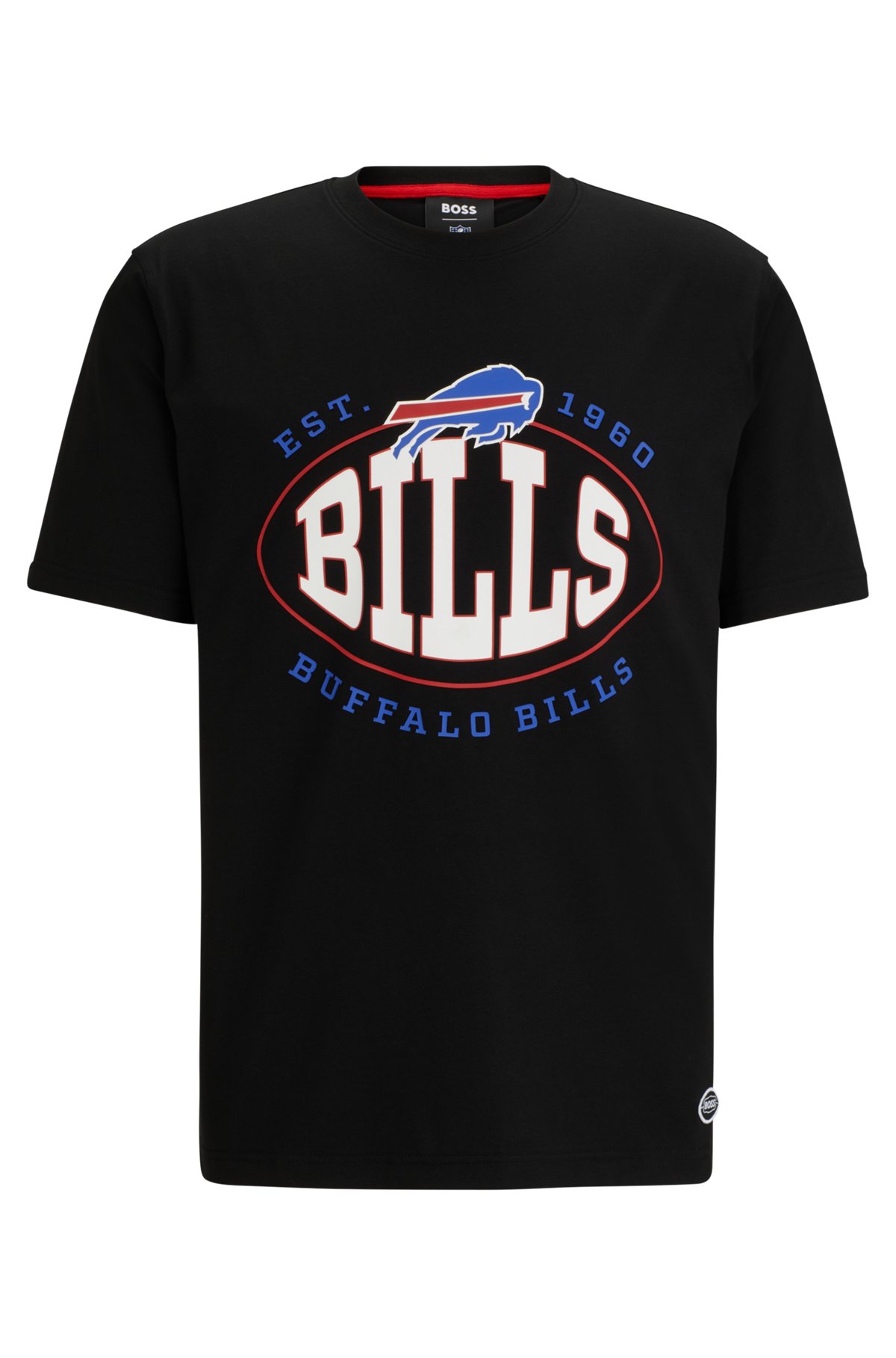  BOSS x NFL T-shirt i bomuld med stræk og fælles branding, Bills