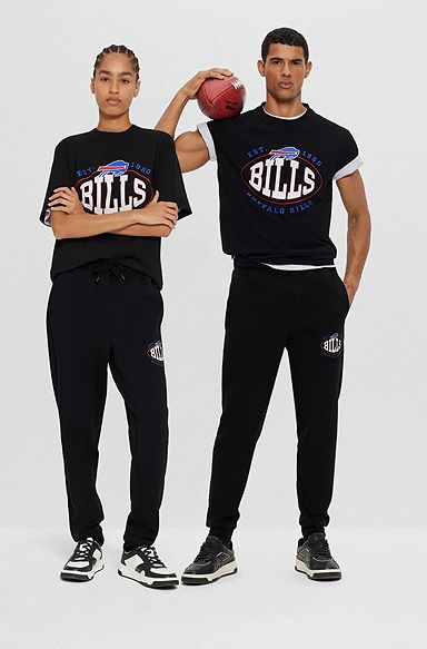 BOSS x NFL stretch-cotton T-shirt with collaborative branding, Bills