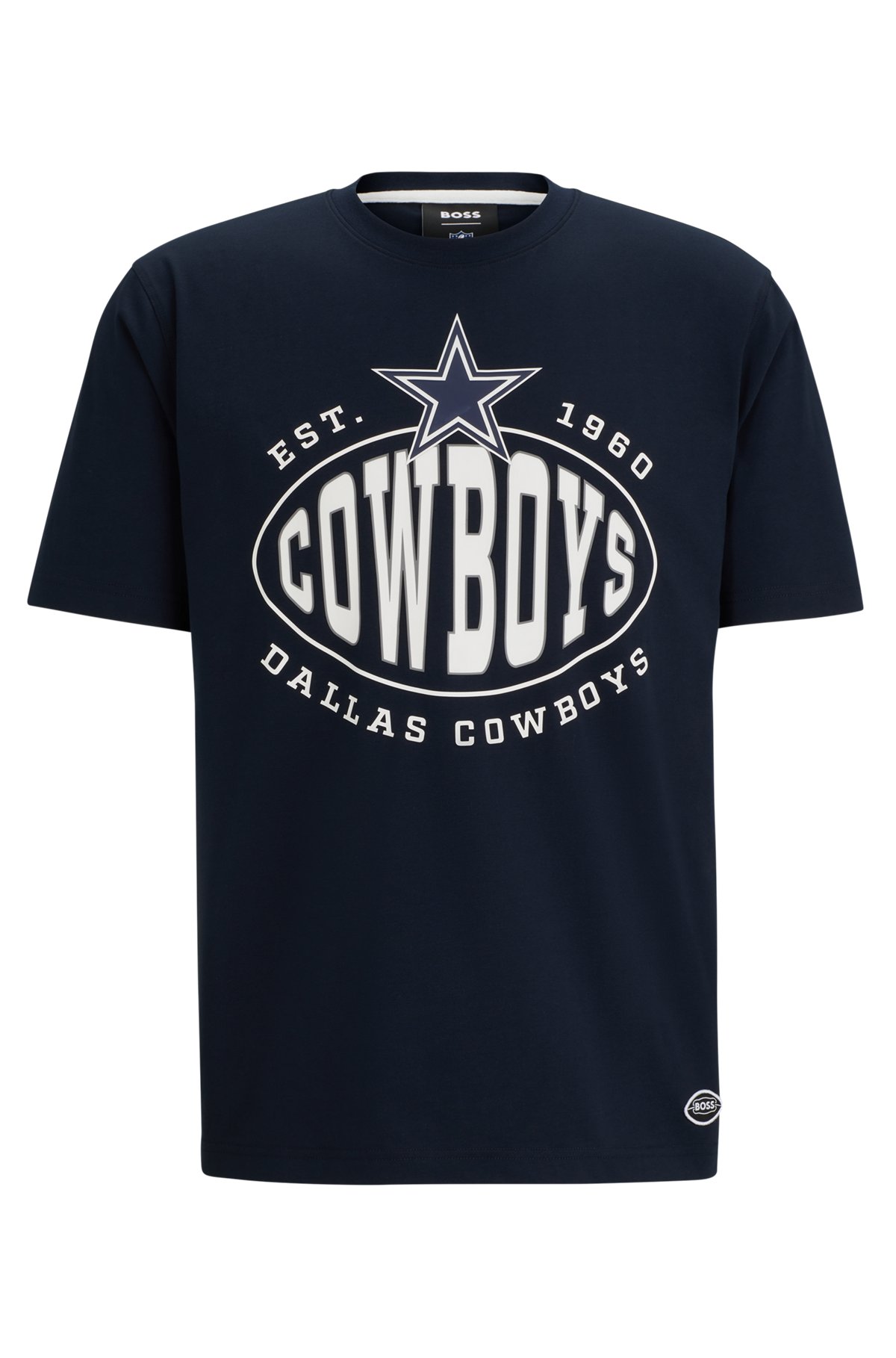  BOSS x NFL T-shirt i bomuld med stræk og fælles branding, Cowboys