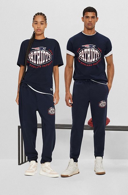 BOSS x NFL stretch-cotton T-shirt with collaborative branding, Patriots