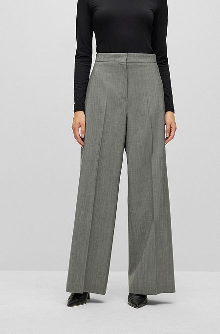 Oversized-fit trousers in virgin wool and mohair, Grey