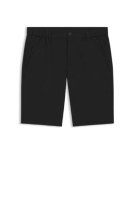 Slim-fit shorts in technical-stretch poplin, Black