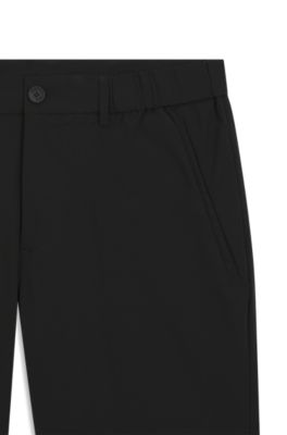 Slim-fit shorts in technical-stretch poplin, Black