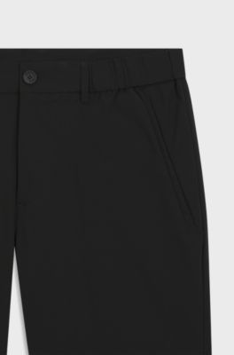Slim-fit shorts in technical-stretch poplin, Black