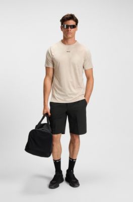 Slim-fit shorts in technical-stretch poplin, Black