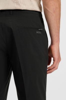 Slim-fit shorts in technical-stretch poplin, Black
