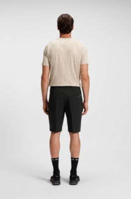 Slim-fit shorts in technical-stretch poplin, Black