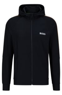 BOSS x Matteo Berrettini hoodie with logo and stripes, Black