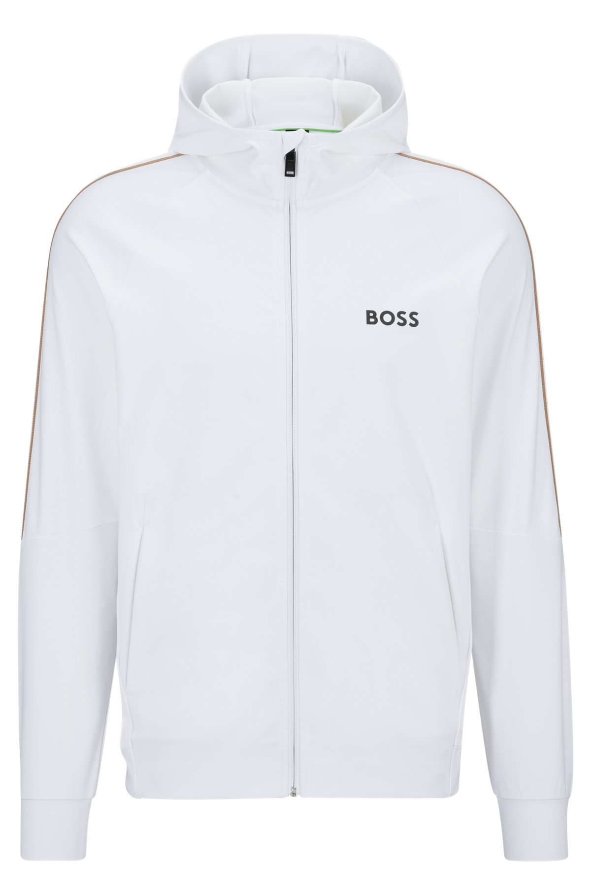 BOSS x Matteo Berrettini Hoodie mit Logo und Streifen, Weiß