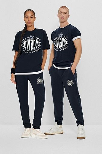 BOSS x NFL cotton-blend tracksuit bottoms with collaborative branding, Cowboys