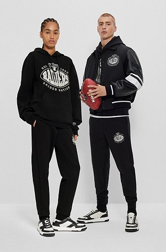  BOSS x NFL cotton-blend hoodie with collaborative branding, Raiders