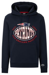  Sudadera con capucha BOSS x NFL de mezcla de algodón con detalle de la colaboración, Patriots