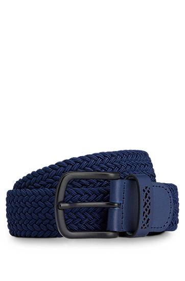 Woven belt with leather trims, Hugo boss
