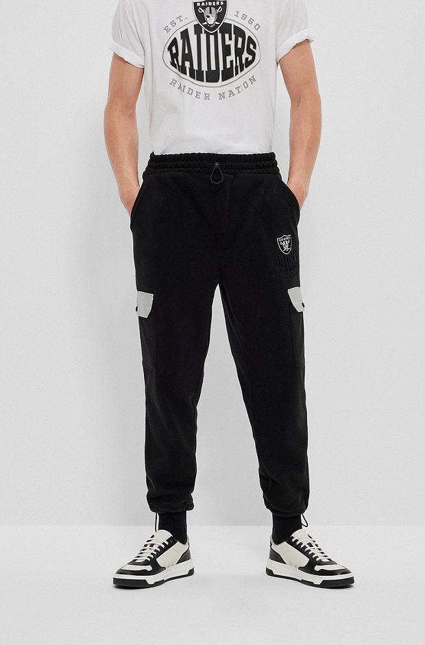  Спортивные брюки из флиса с логотипом коллаборации BOSS x NFL, Raiders